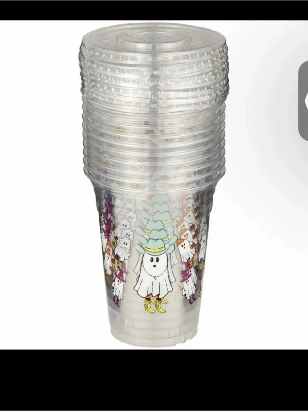 HEB Cowboy Boo Halloween Ghost Cups 10 Pack SEALED Destination Holiday Western
